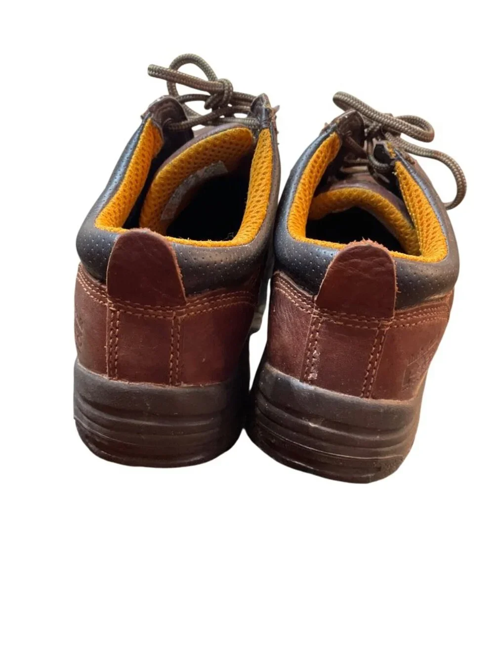 Timberland Pro Power wms brown leather steel toe work shoes sz 9.5M SKU 10-486